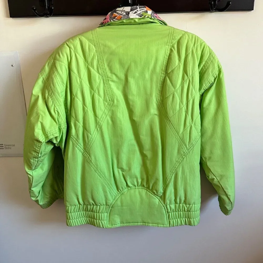 Profile Ski Vintage Green 80s Down Puffer Snow Winter Coat Jacket Medium - Picture 8 of 10